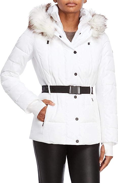 michael kors damen jacke mit kapuze und gürtelze|Designer.